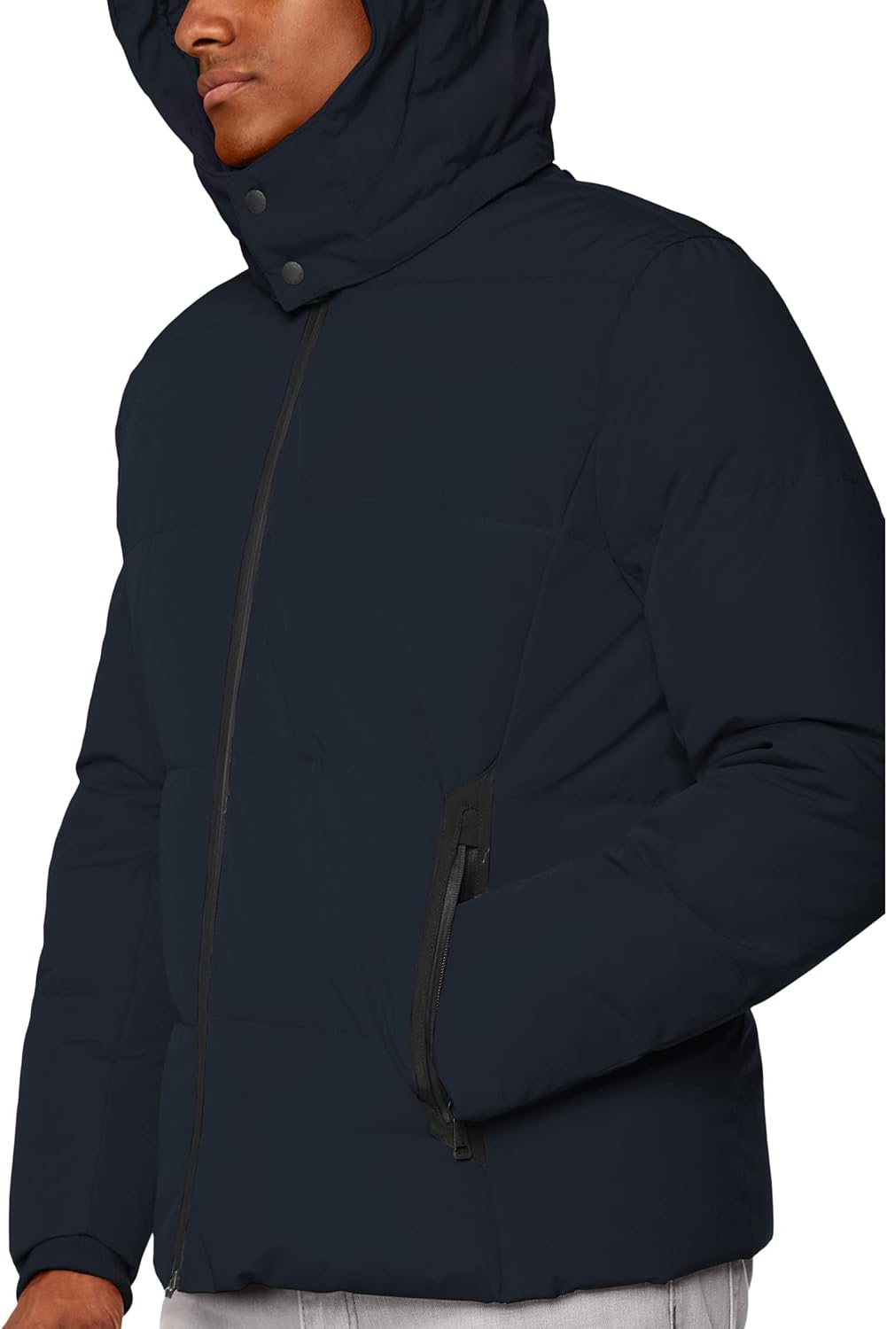 Men's Short Down Parka with Hooded Down Coat